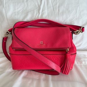 Kate Spade pink pebble leather crossbody bag
